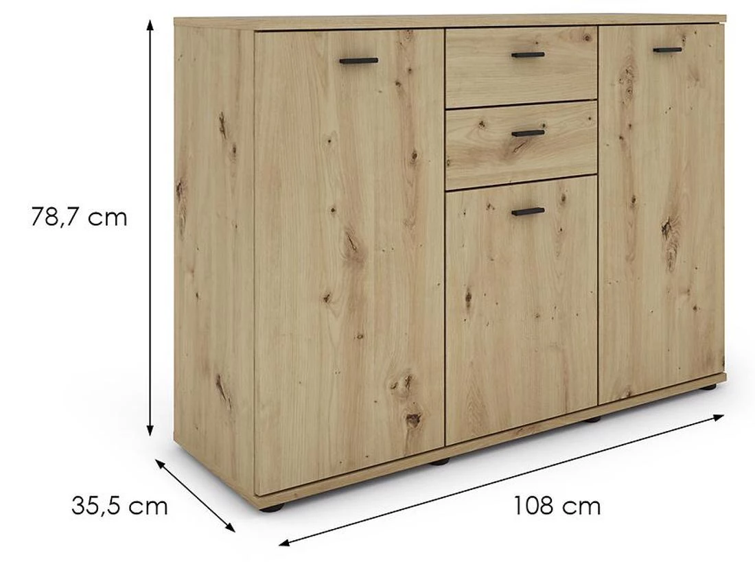 Milis komoda 108x35,5x78,7 hrast