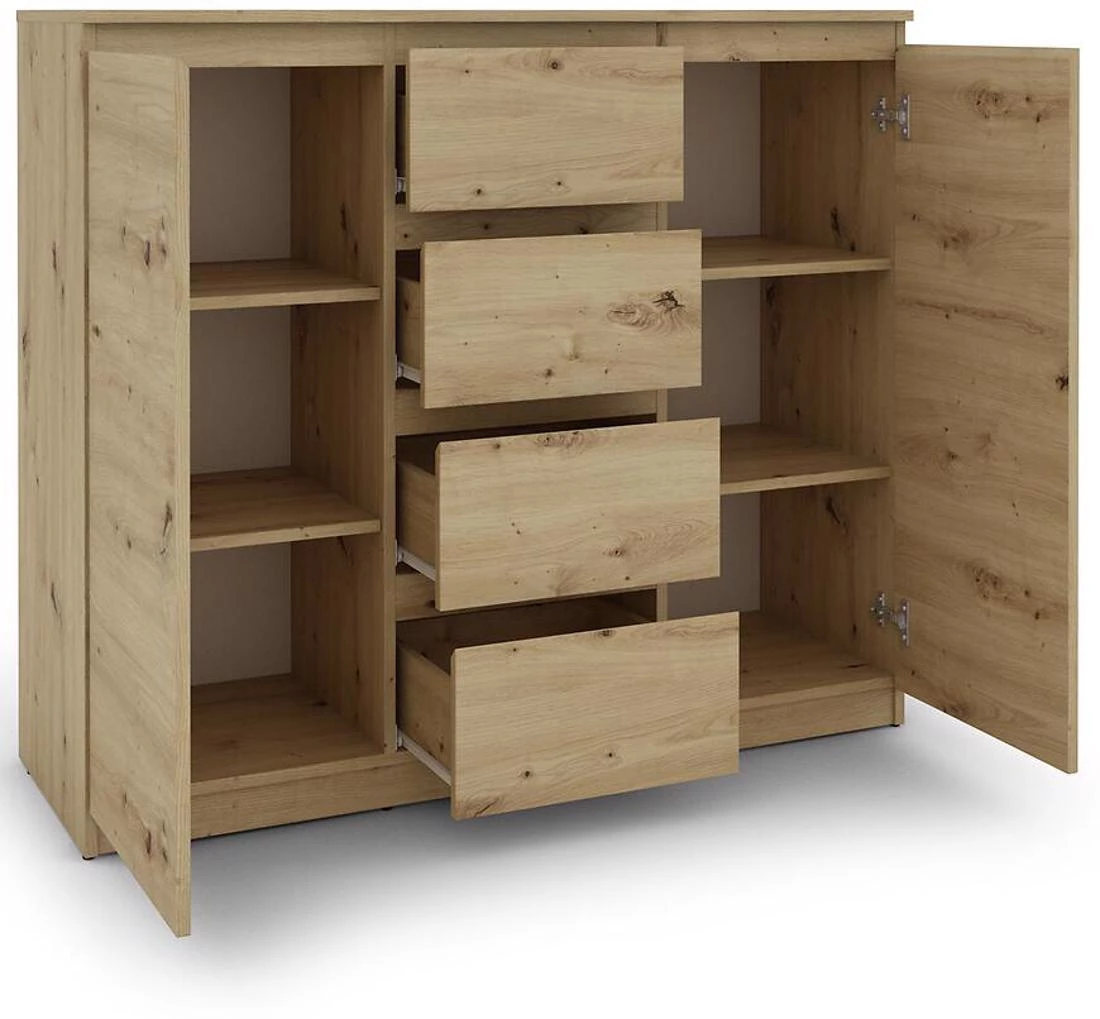Hugo komoda 120x42x104 hrast