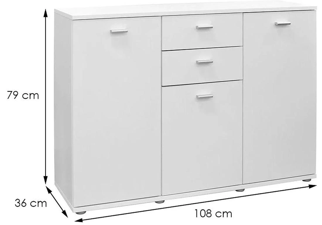 Milis komoda 108x36x79 bela