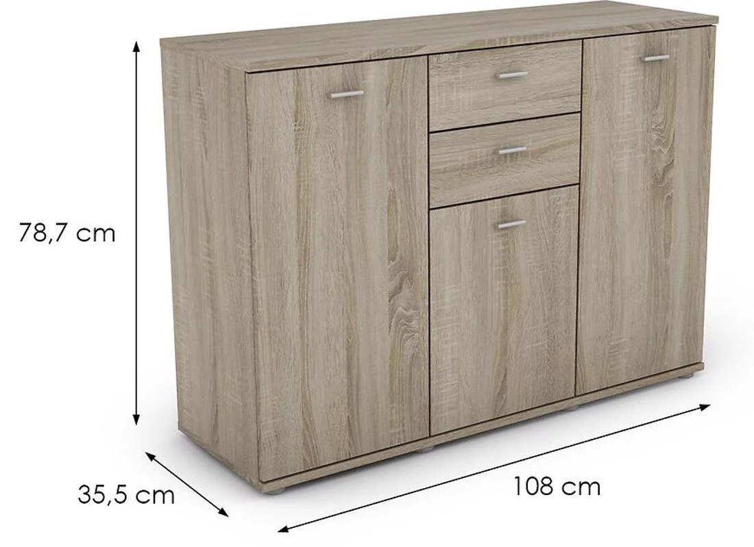 Milis komoda 108x35,5x78,7 hrast