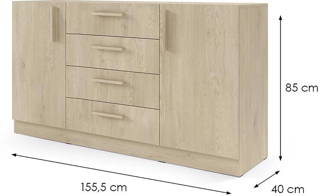Braga BRK1 komoda 155,5x40x85 hrast