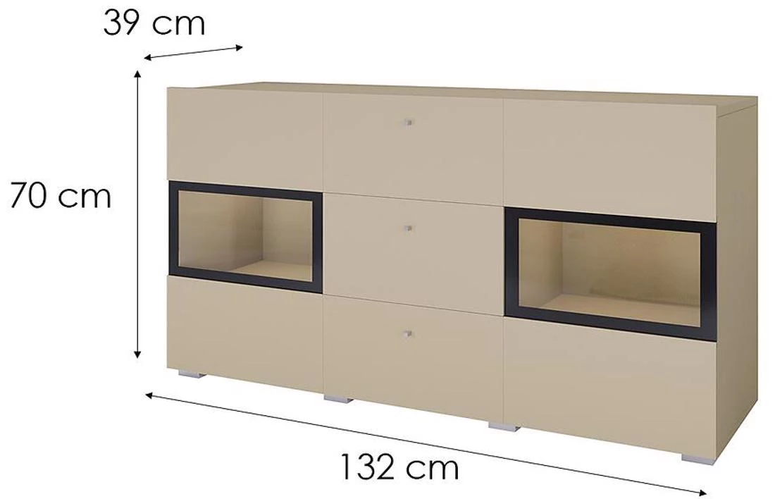 Baros komoda 132x39x70 bež