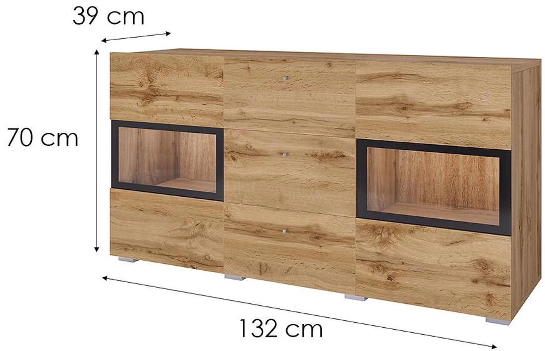 Baros komoda 132x39x70 hrast