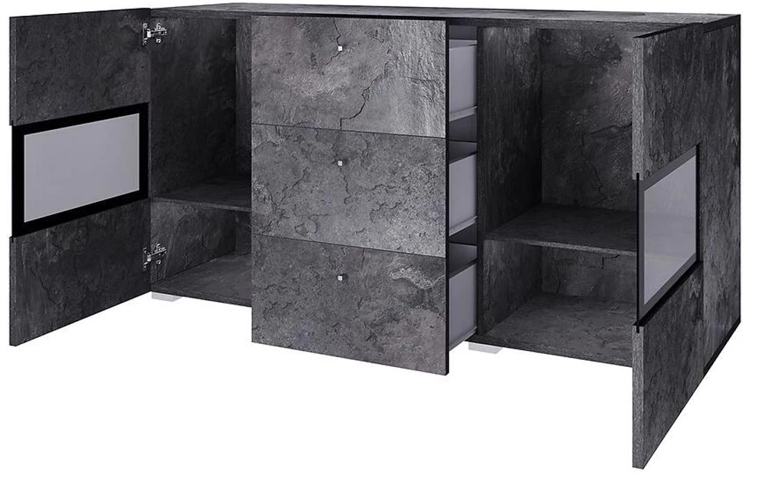 Baros komoda 132x39x70 tamni beton