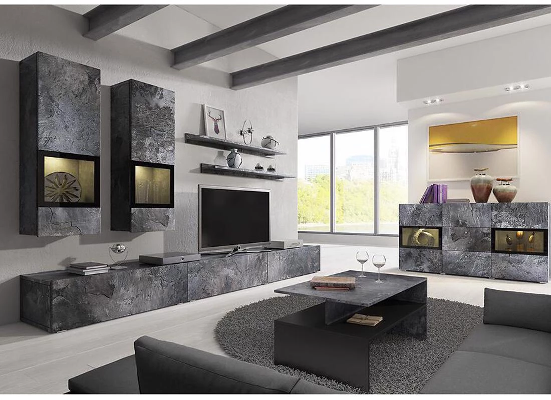 Baros komoda 132x39x70 tamni beton