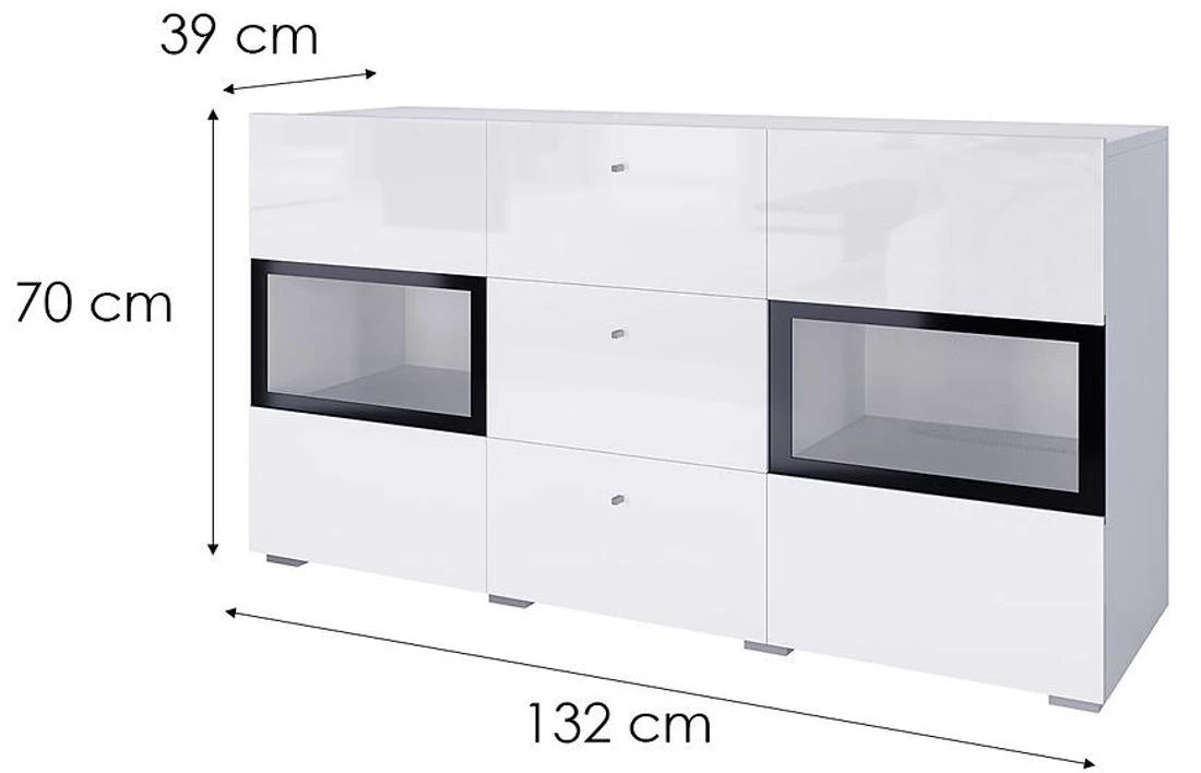 Baros 26 komoda 132x39x70 bela