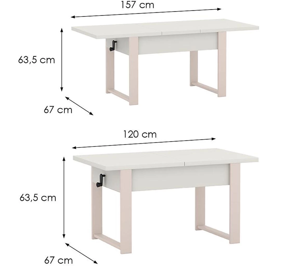 Hugo stocic 67x120(157)x63,5 beli/kašmir