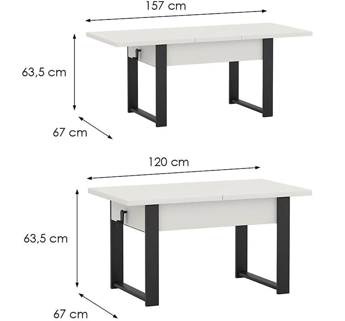 Hugo stocic 67x120(157)x63,5 belo/crni