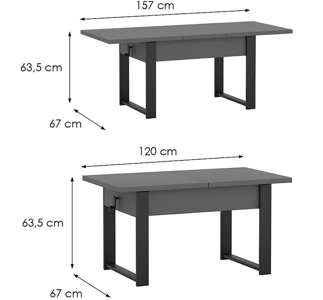 Hugo stocic 67x120(157)x63,5 sivo/crni