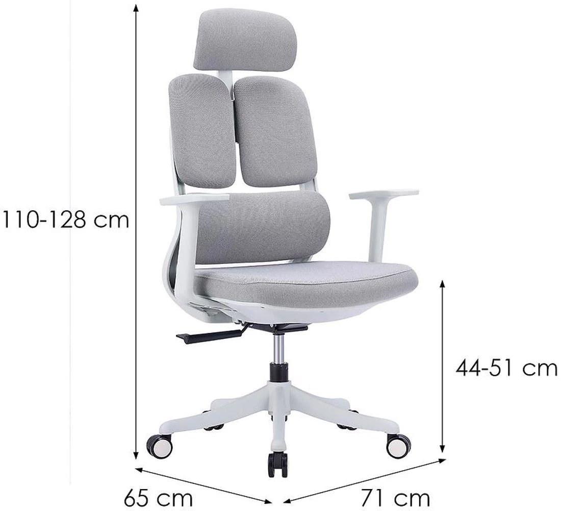 Avor 13115 kancelarijska stolica 71x65x128 cm siva/bela