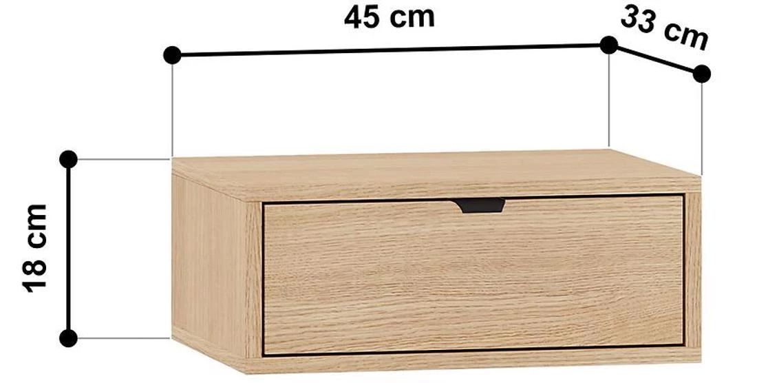 Reynos 09 nocni ormaric 45x33x30 cm hrast mavelie