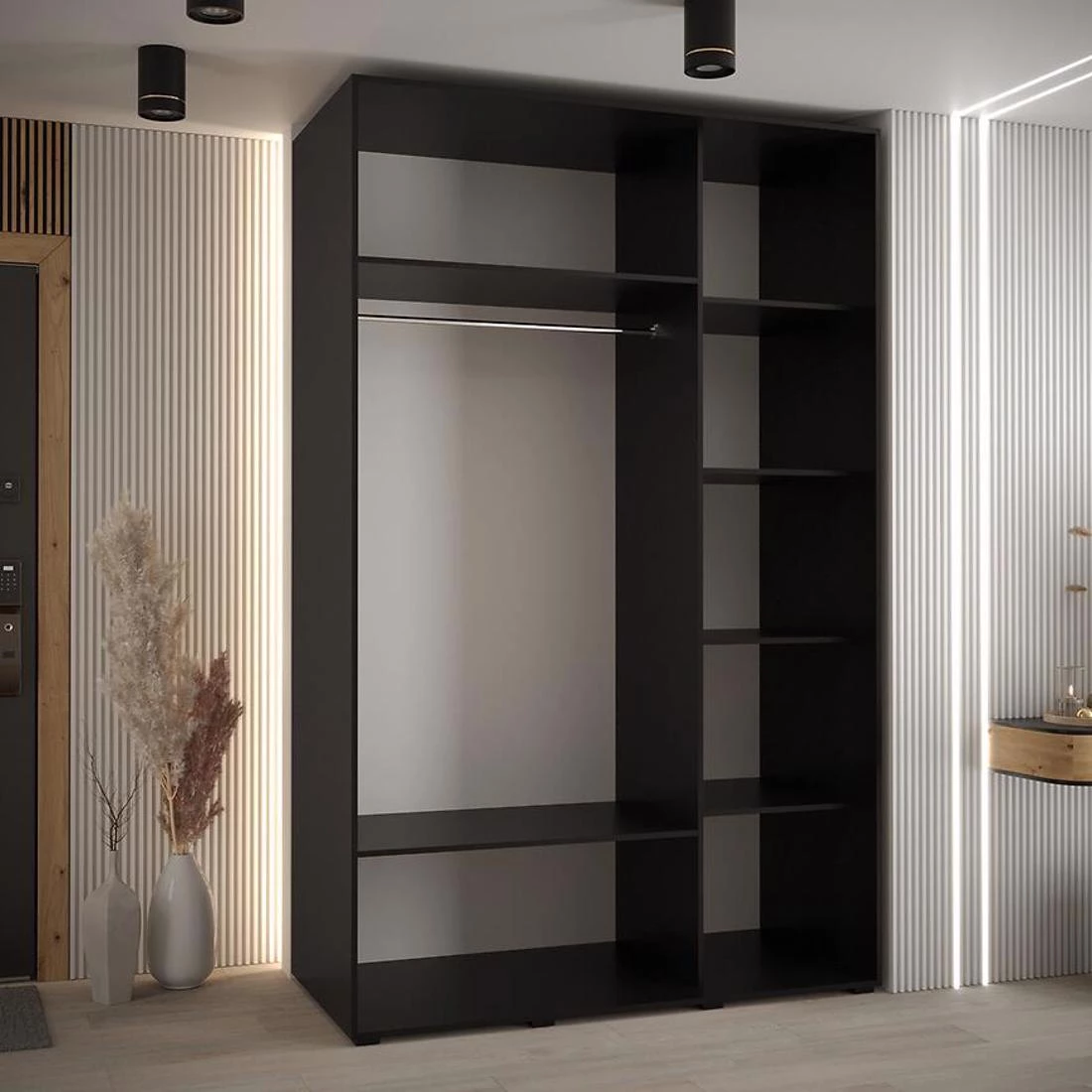 Lanko klizni ormar 150x60x235,2 cm crna/bela