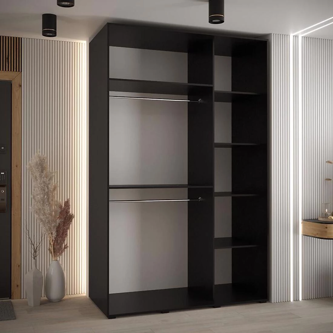 Lanko klizni ormar 150x60x235,2 cm crna/bela