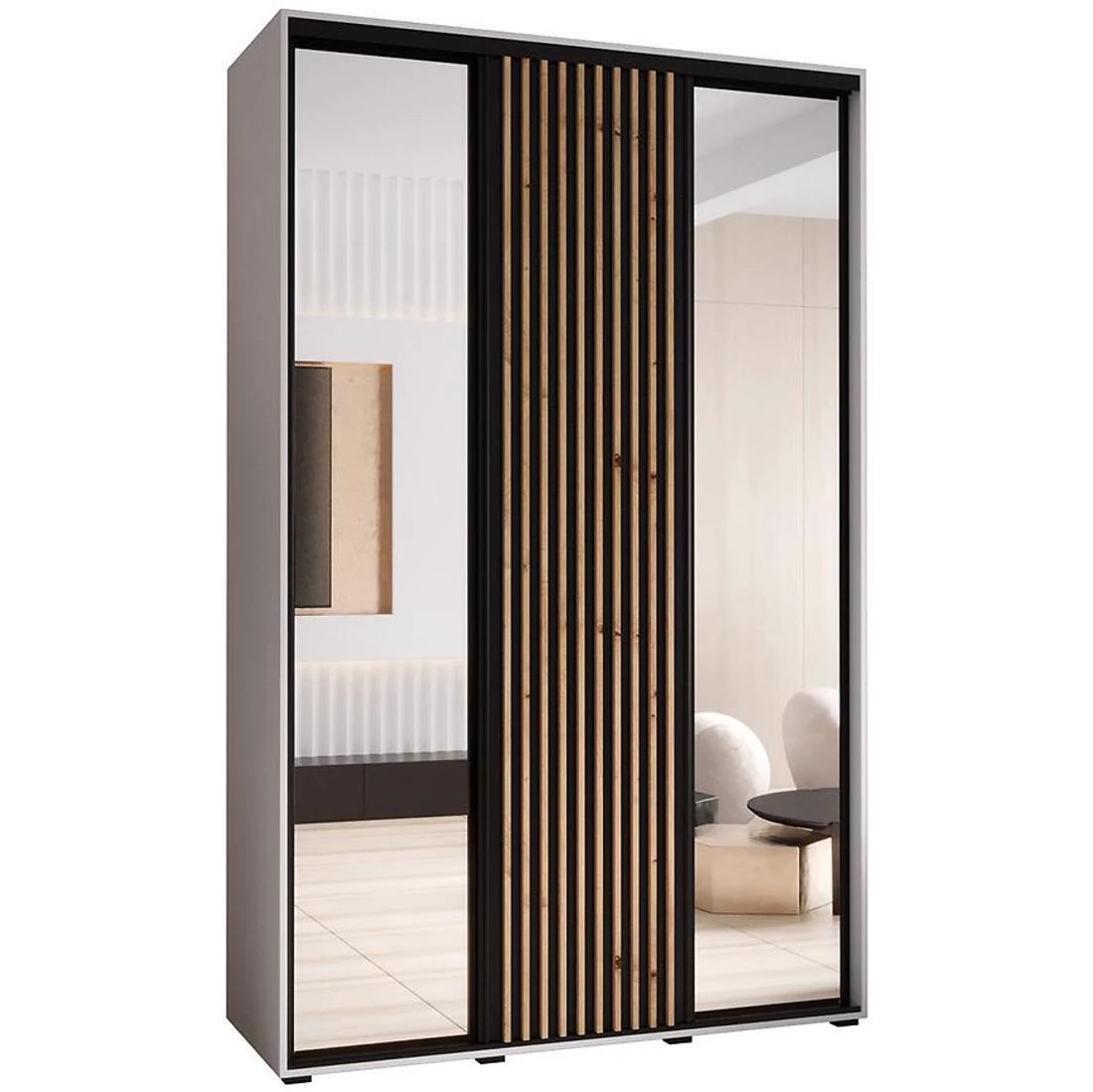 Lanko  klizni ormar 150x60x235,2 cm bela/crna