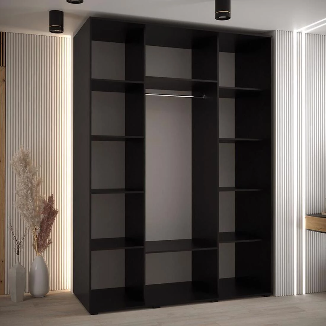 Lanko klizni ormar 170x60x235,2 cm crna/bela