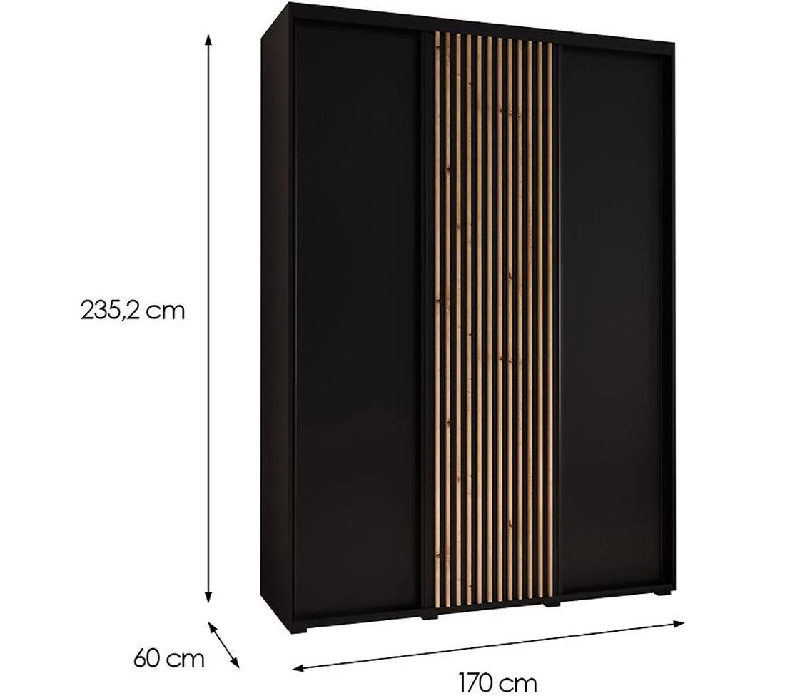 Lanko klizni ormar 170x60x235,2 cm crna