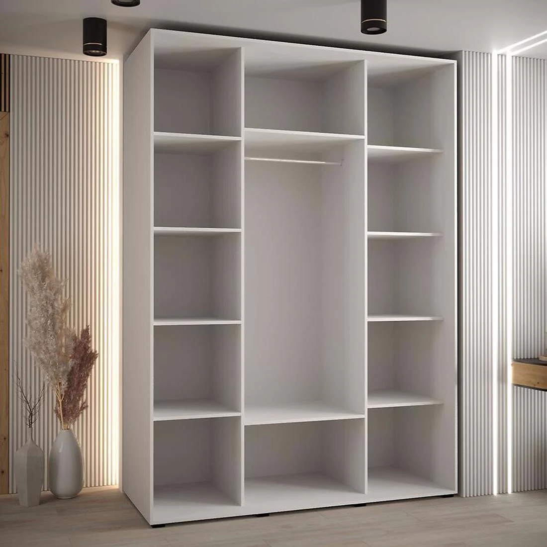 Lanko klizni ormar 170x60x235,2 cm bela/crna