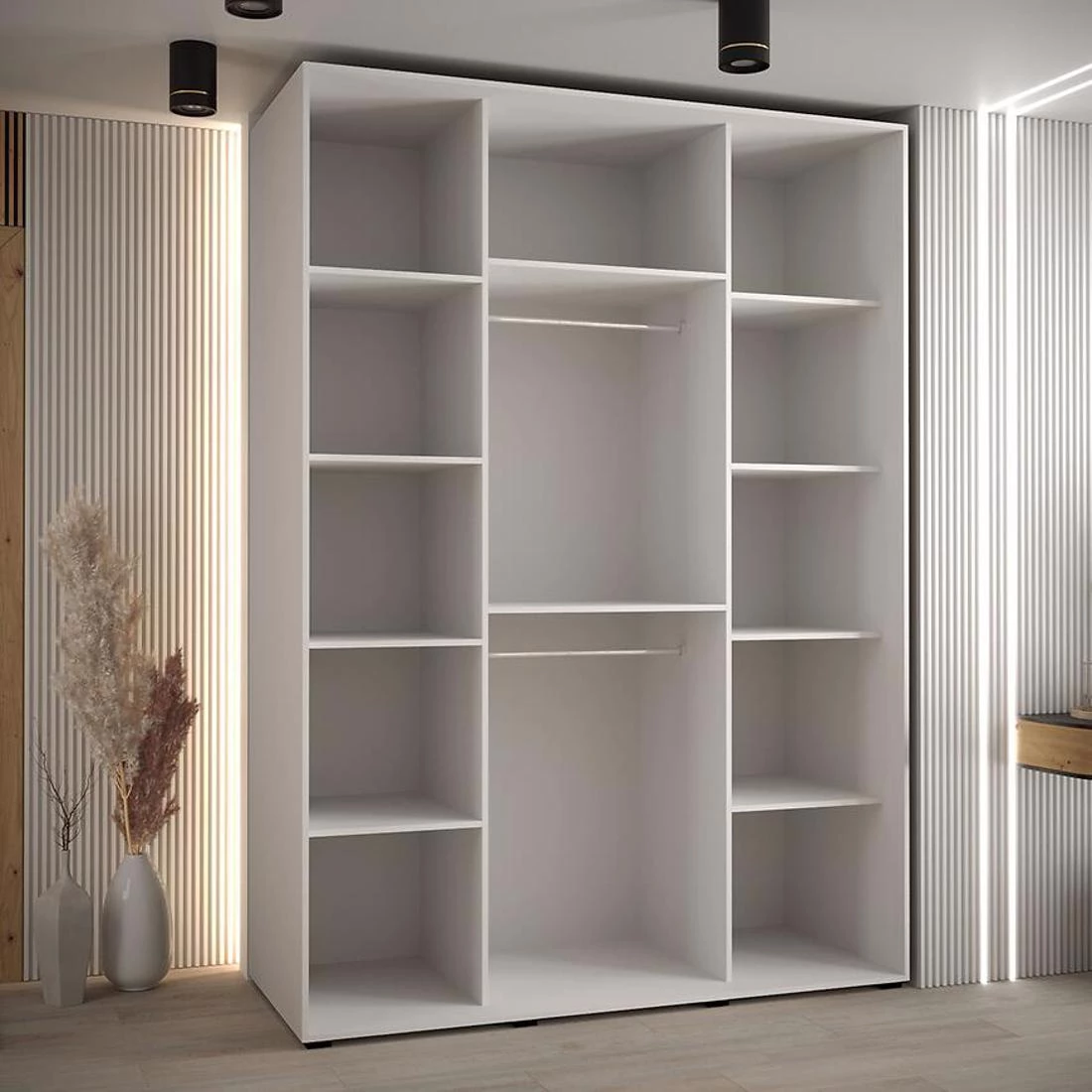Lanko klizni ormar 160x60x235,2 cm bela/crna