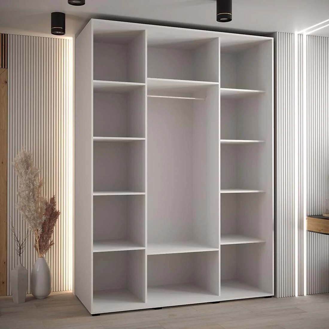 Lanko klizni ormar 160x60x235,2 cm bela/crna