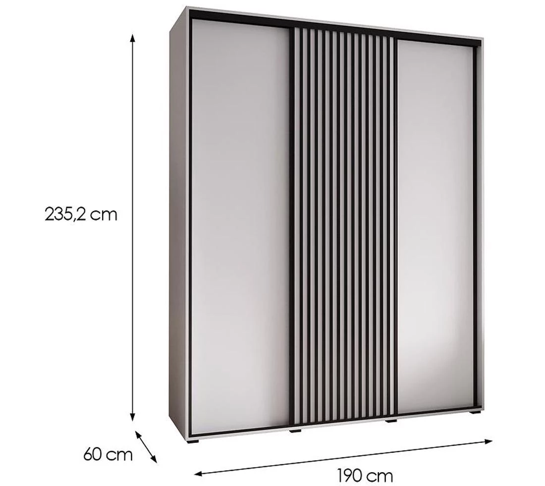 Lanko  klizni ormar 190x60x235,2 cm bela