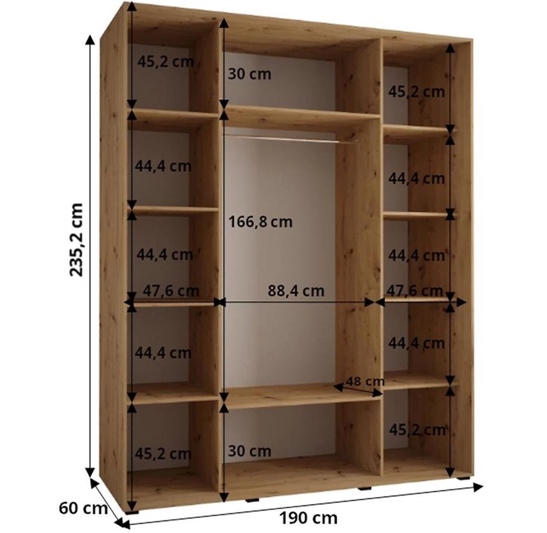 Lanko  klizni ormar 190x60x235,2 cm bela