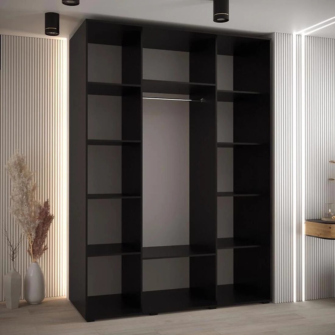 Lanko klizni ormar 180x60x235,2 cm crna/bela