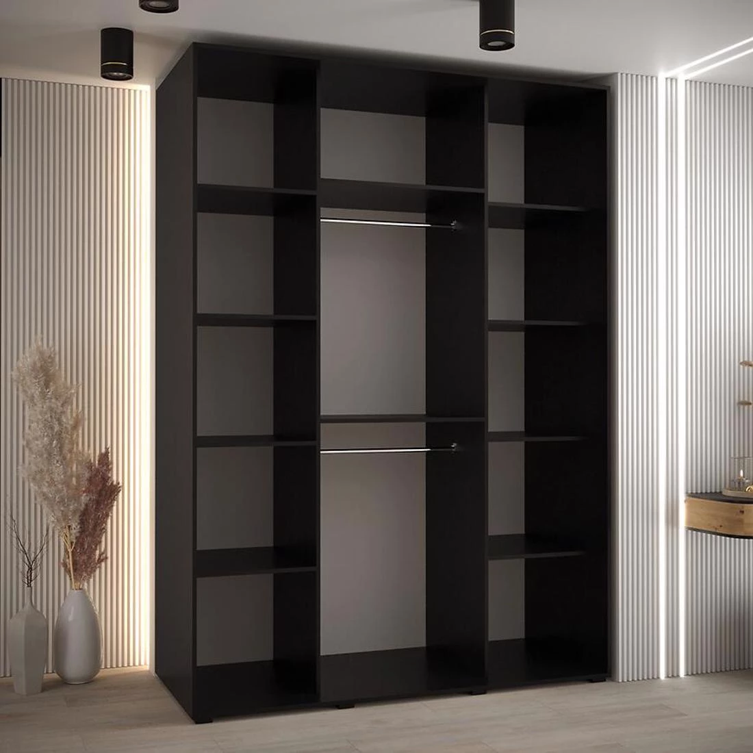 Lanko klizni ormar 180x60x235,2 cm crna/bela