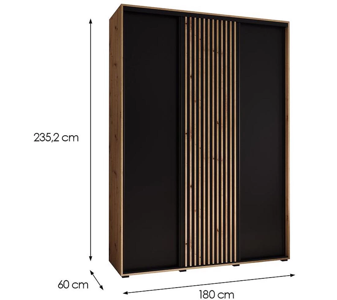Lanko klizni ormar 180x60x235,2 cm artisan/crna
