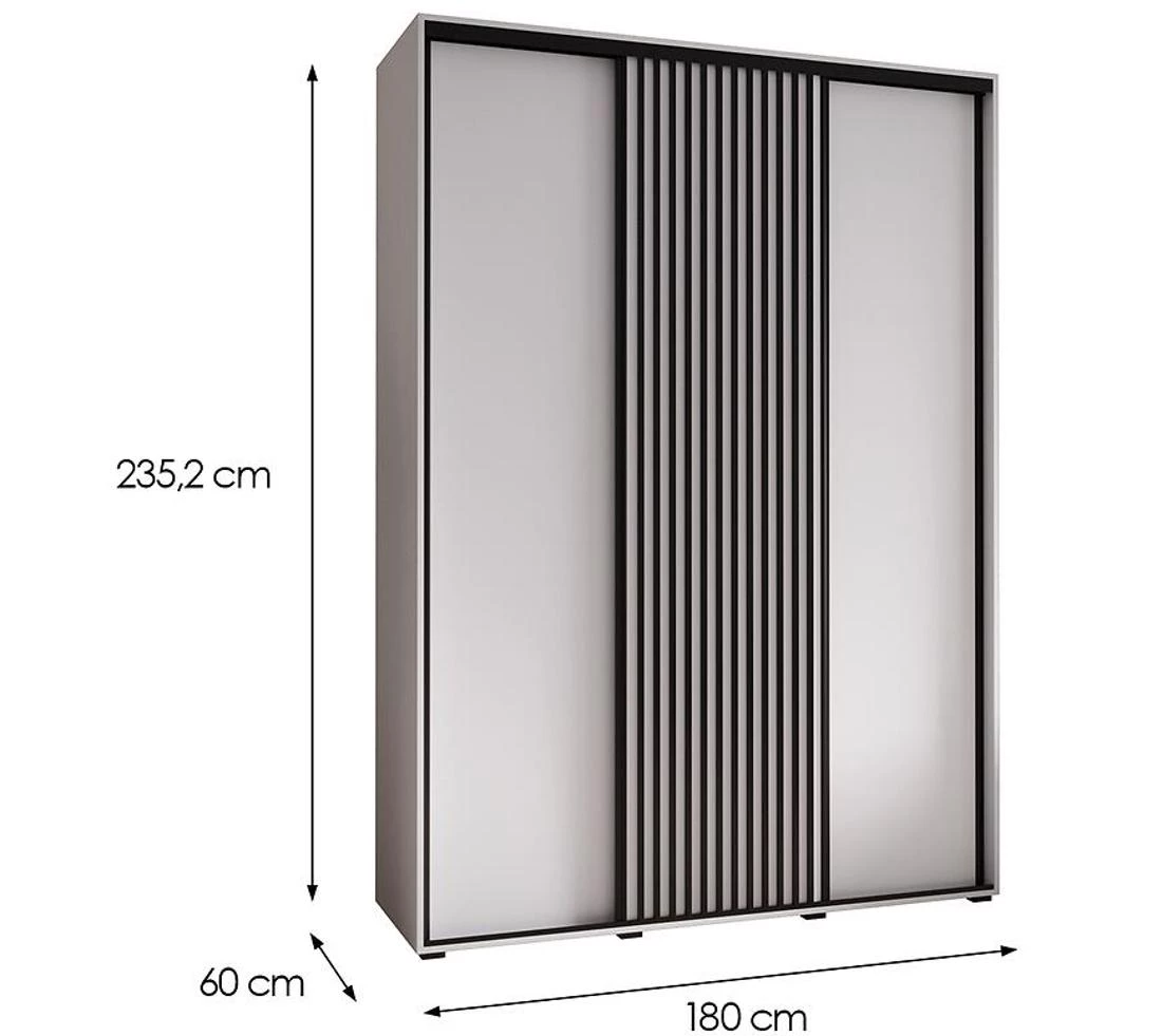 Lanko klizni ormar 180x60x235,2 cm bela