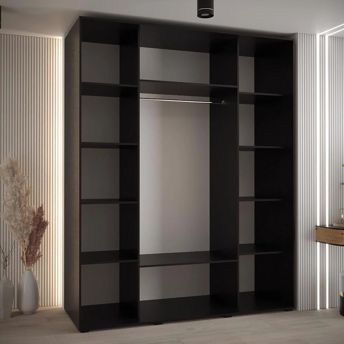 Lanko klizni ormar 190x60x235,2 cm crna/bela
