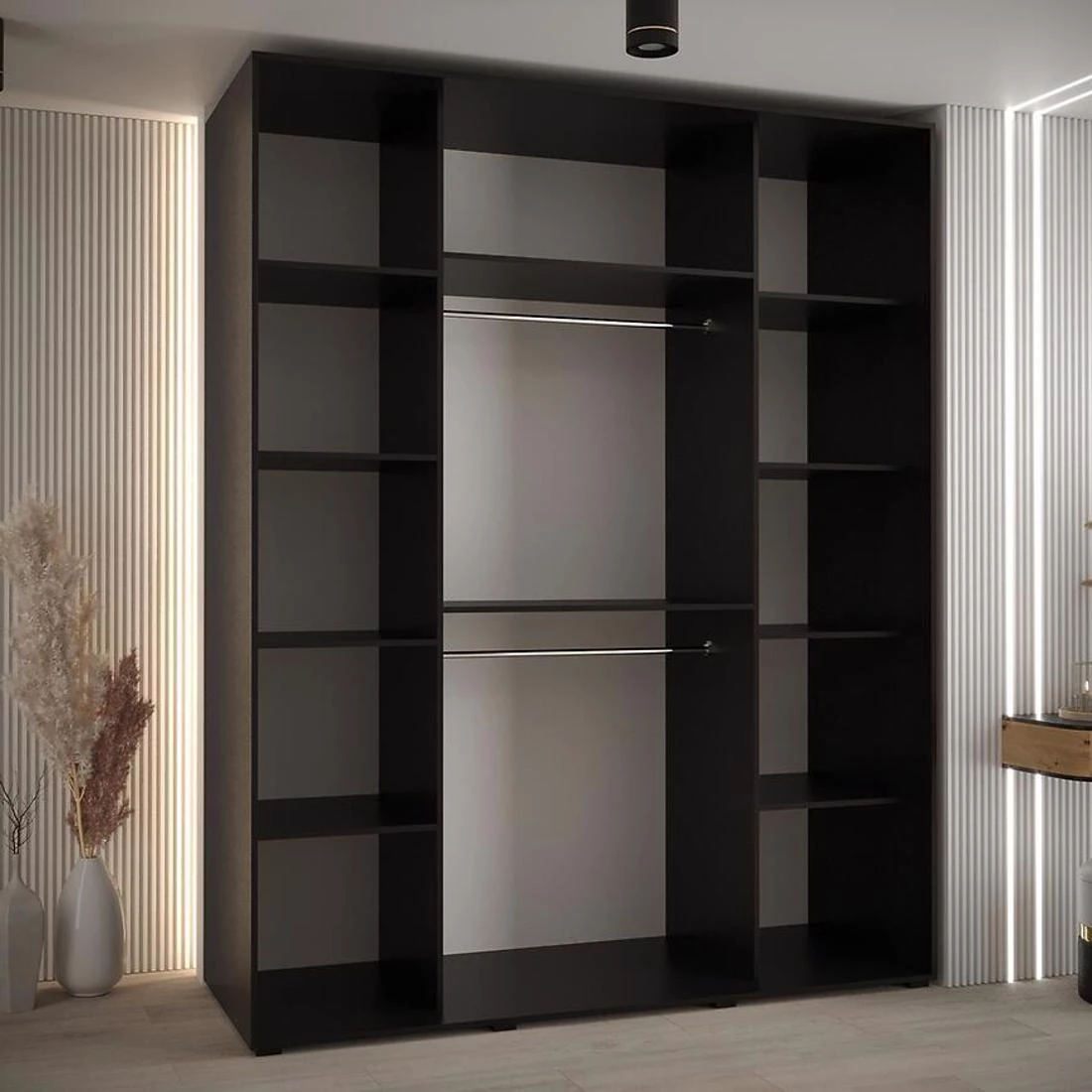 Lanko klizni ormar 190x60x235,2 cm crna/bela