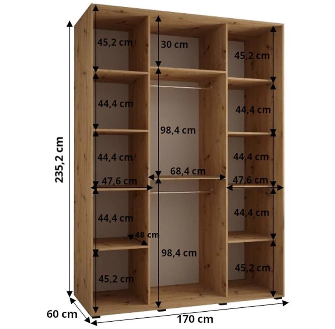 Lanko  klizni ormar 170x60x235,2 cm bela