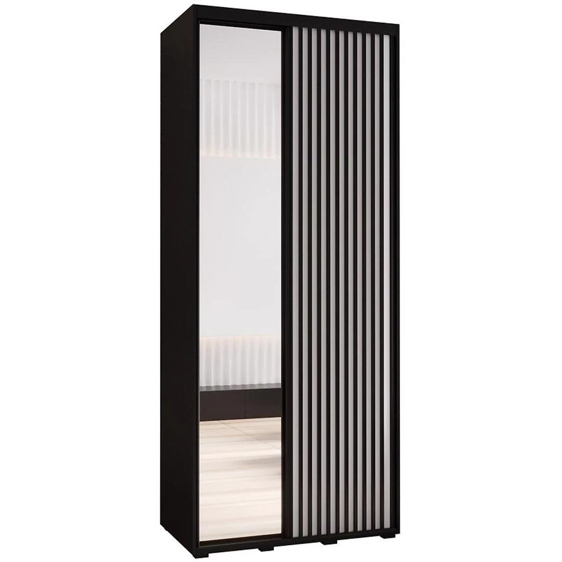 Lanko klizni ormar 100x60x235,2 cm crna/bela