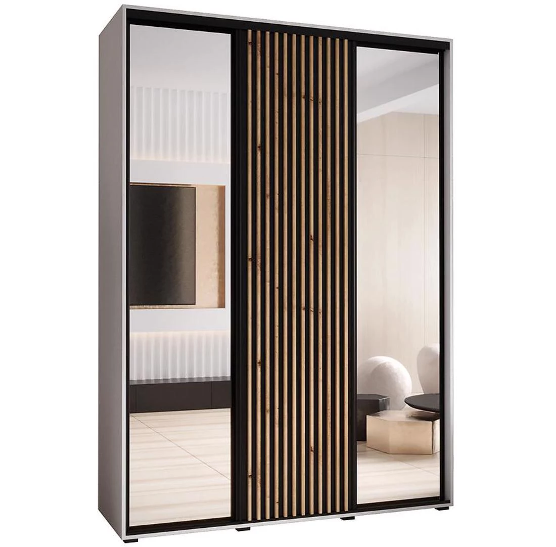 Lanko klizni ormar 180x45x235,2 cm bela/crna