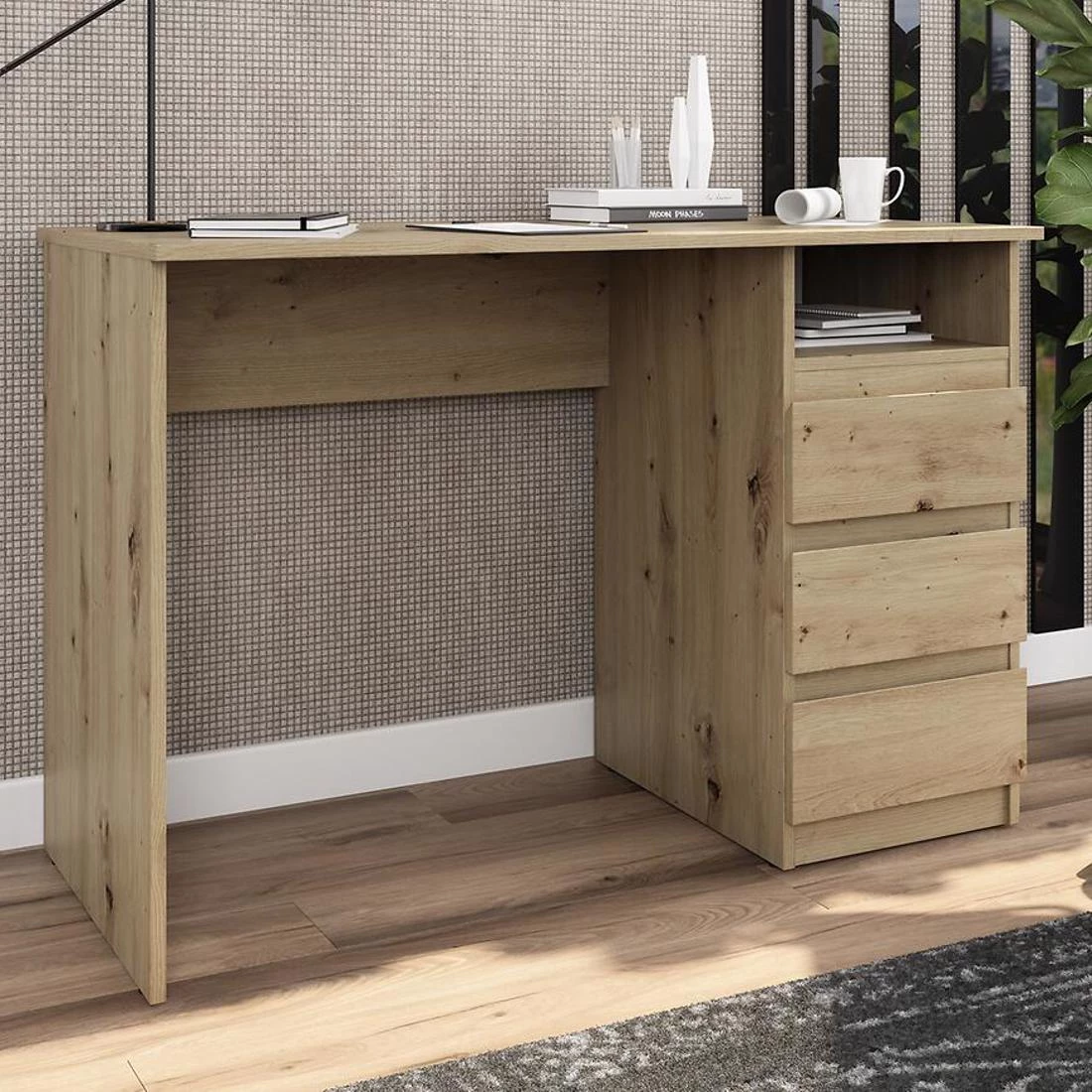 Hugo BR 3S radni sto 110x55x75 cm artisan hrast