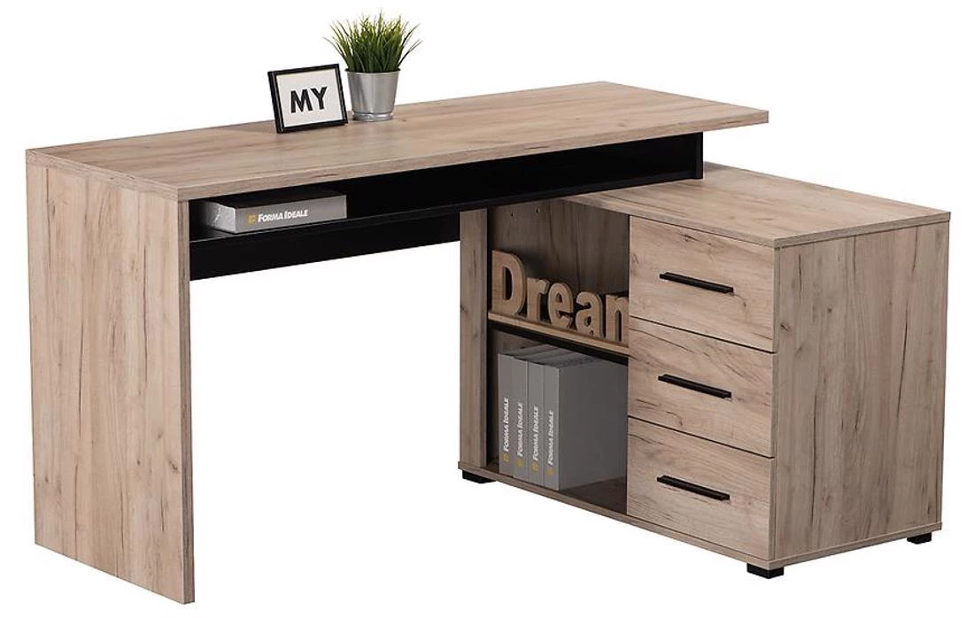 Arhimed 11008666 radni sto 137,6x101,6x75 cm sivi hrast
