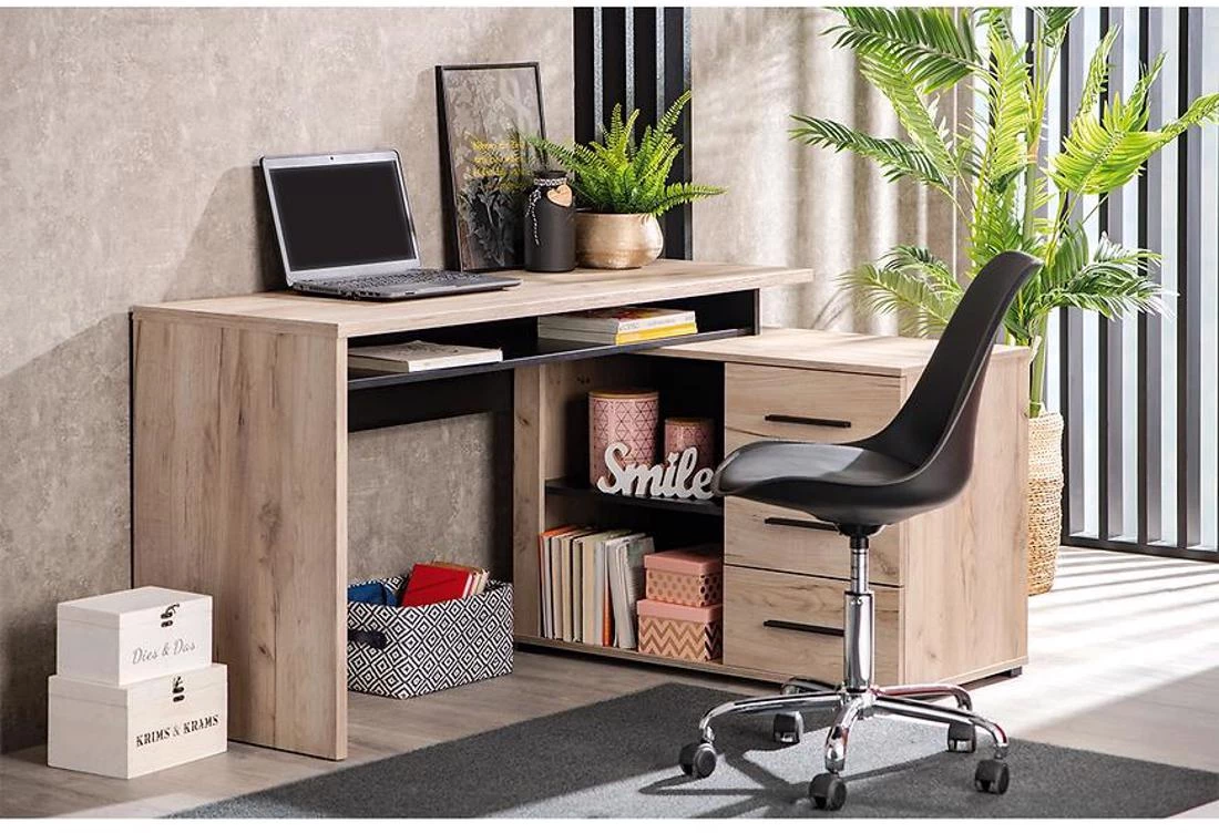 Arhimed 11008666 radni sto 137,6x101,6x75 cm sivi hrast
