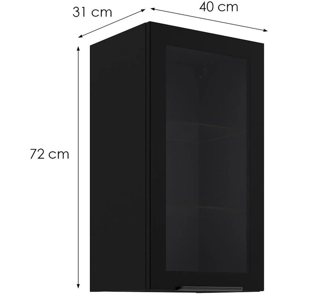 Kuhinjski ormaric - vitrina 40GS-72 1F 72x31x40 cm crna