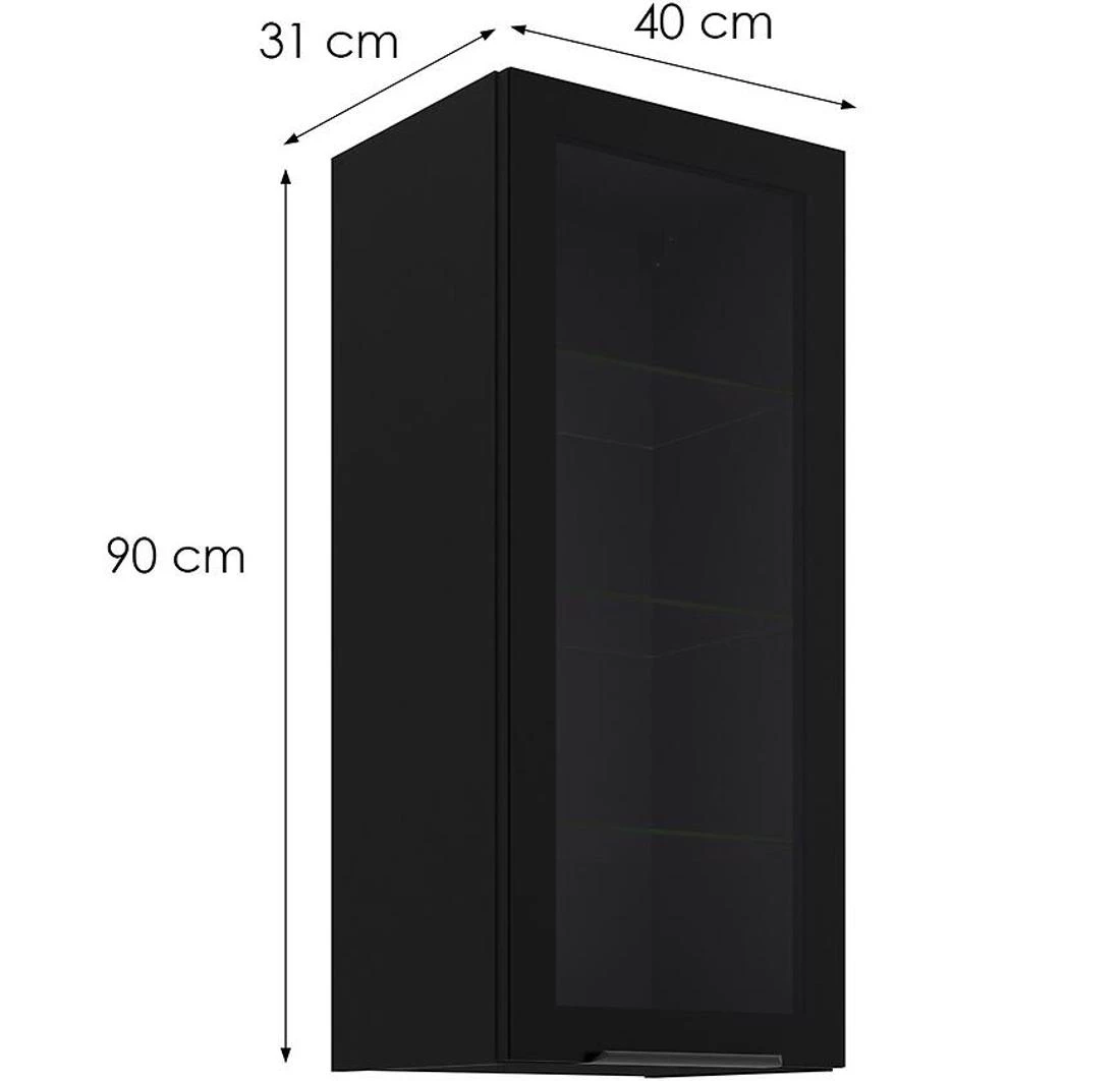 Kuhinjski ormaric - vitrina 40GS-90 1F 90x31x40 cm crna