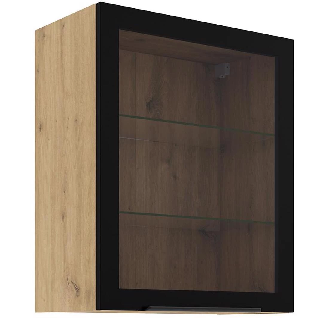 Kuhinjski ormaric - vitrina 60GS-72 1F 72x31x60 cm crna/artizan