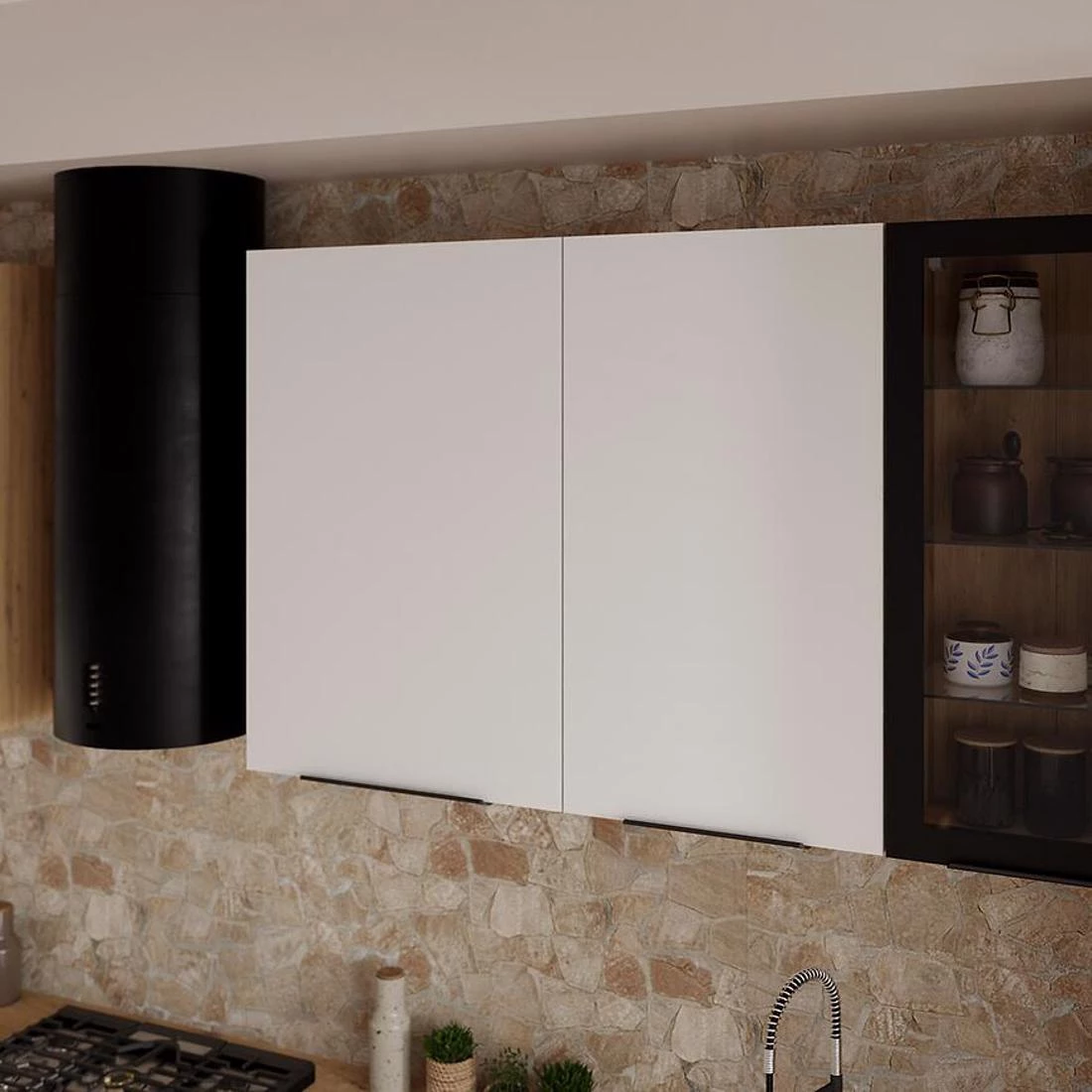 Kuhinjski ormaric - vitrina 60GS-72 1F 72x31x60 cm crna/artizan