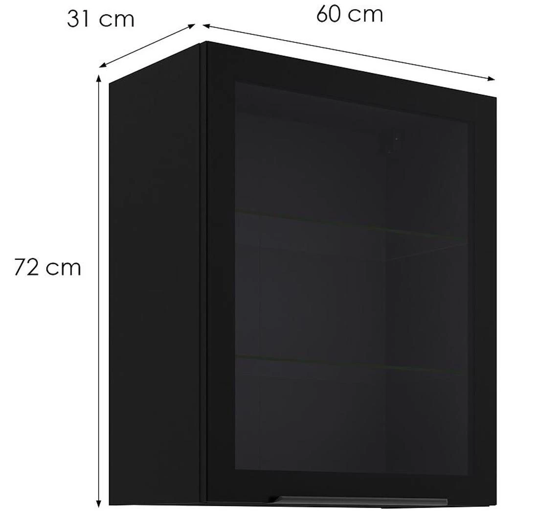 Kuhinjski ormaric - vitrina 60GS-72 1F 72x31x60 cm crna