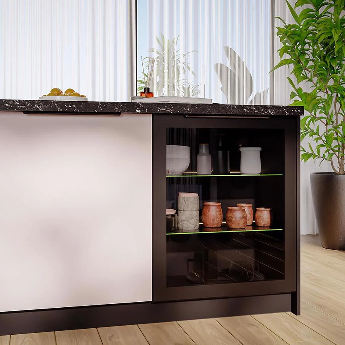 Kuhinjski ormaric - vitrina 60GS-72 1F 72x31x60 cm crna
