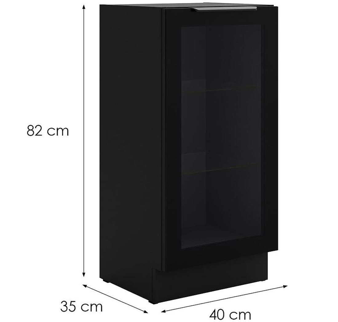 Kuhinjski ormaric - vitrina  40DW 1F BB 82x40 cm crna/crna