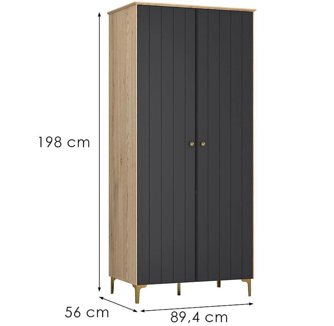 Merida ormar 89,4x56x198 crna/cremona
