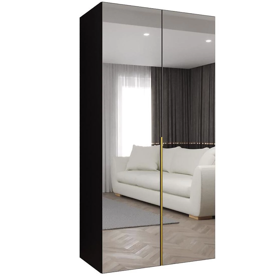 Alicante III garderober 100x50x202 cm crna/zlatna