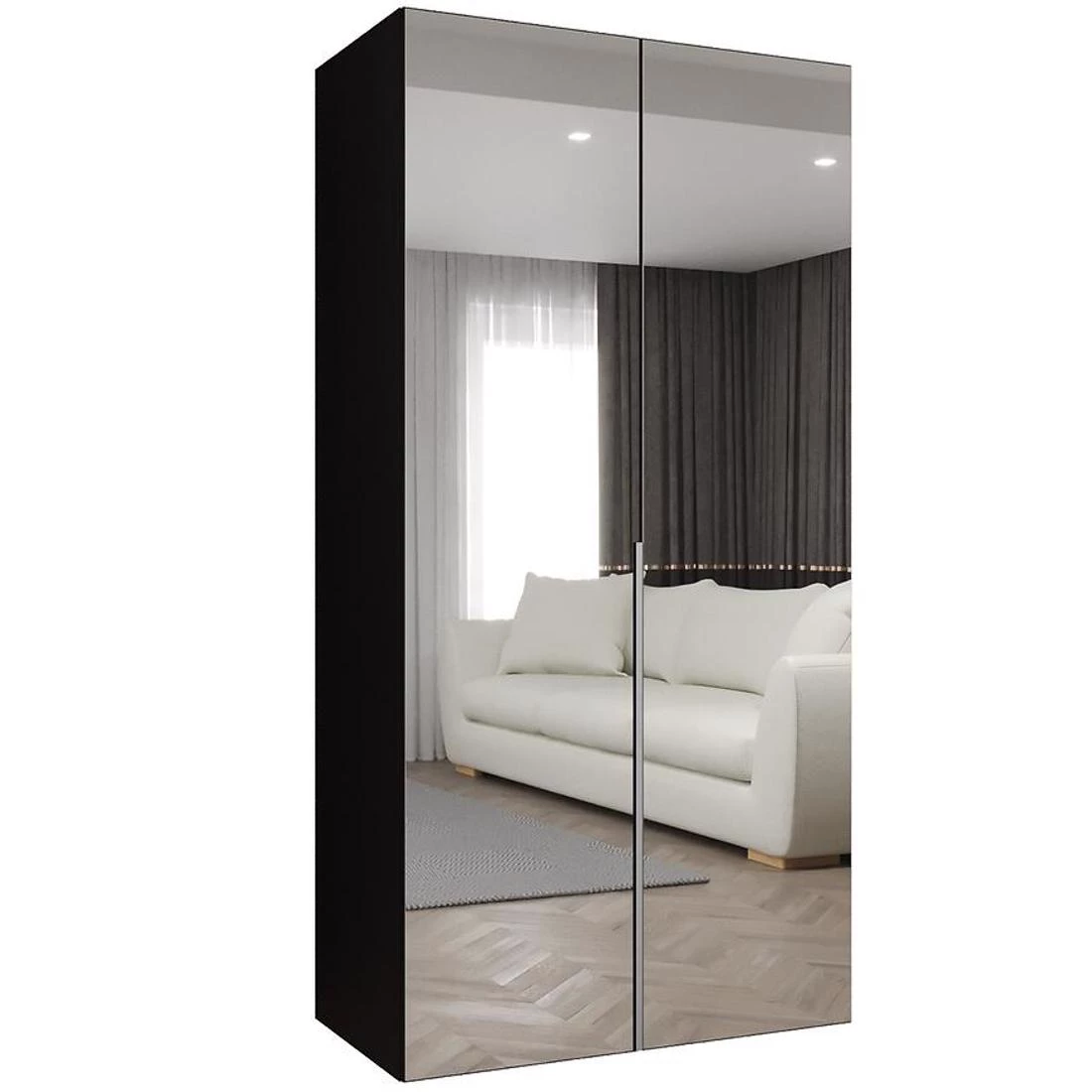 Alicante III garderober 100x50x202 cm crna/srebrna