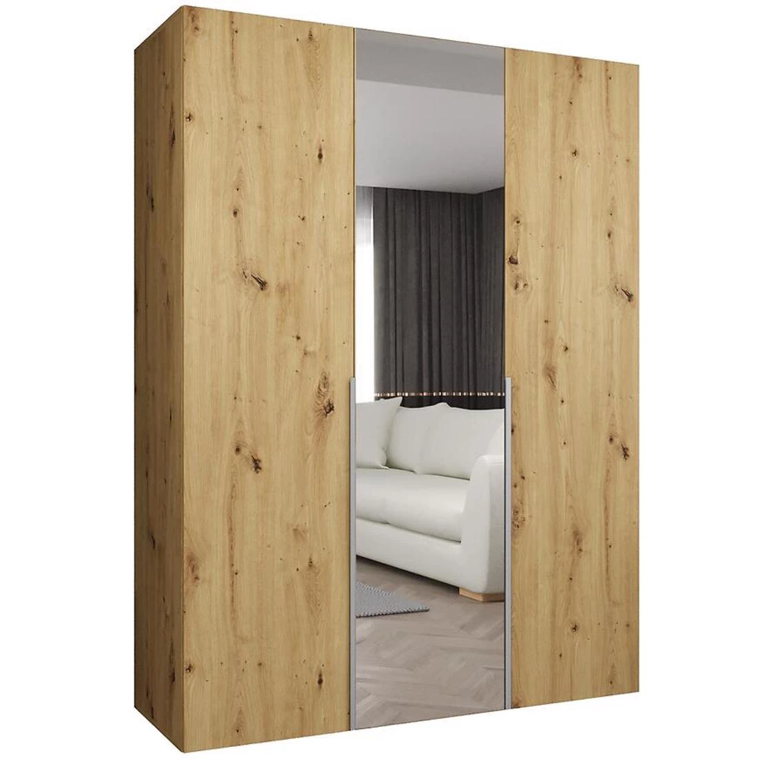 Alicante II garderober 150x50x202 cm artisan/srebrna