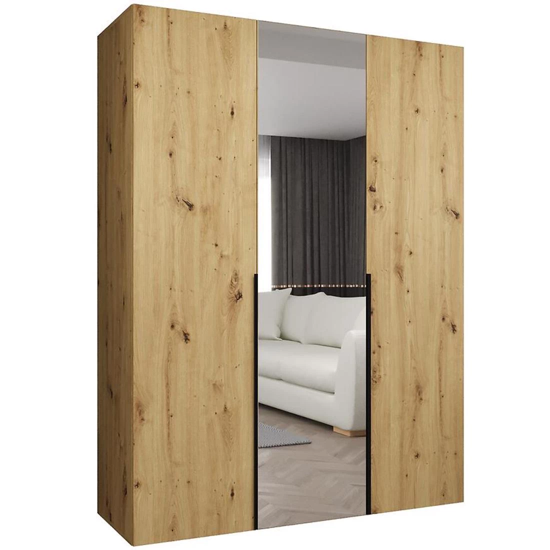 Alicante II garderober 150x50x202 cm artisan/crna