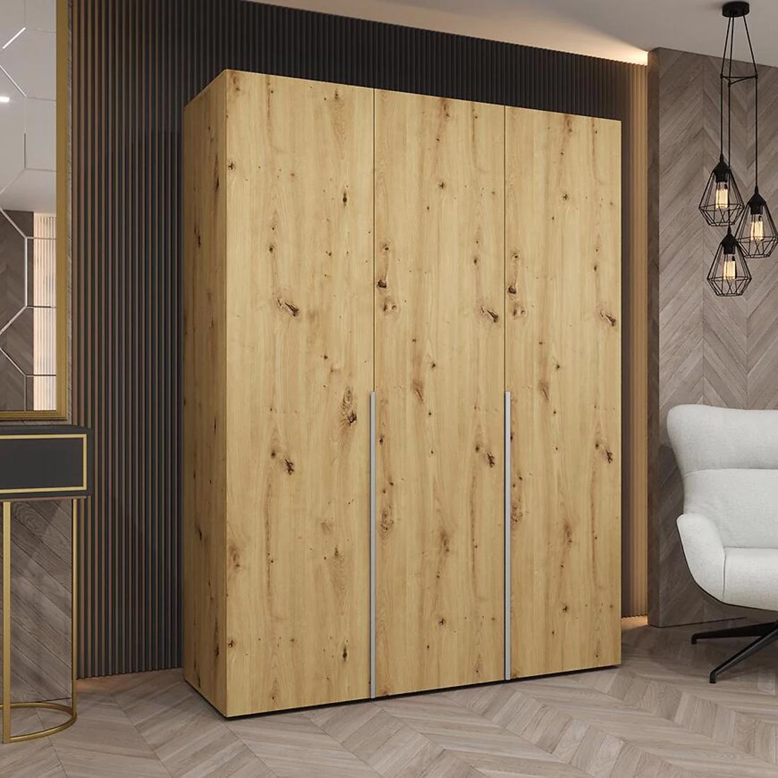 Alicante I garderober 150x50x202 cm artisan/ srebrna